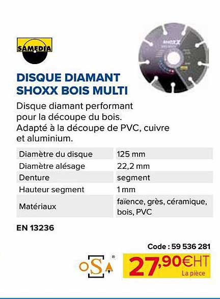 disque diamant shoxx bois multi samedia
