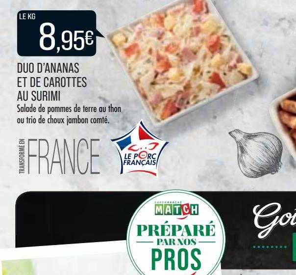 duo d'ananas et de carottes au surimi