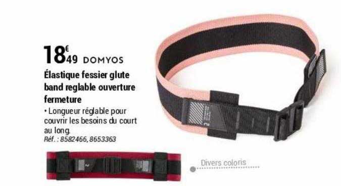 élastique fessier glute band réglable ouverture fermeture domyos