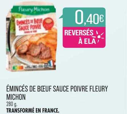 émincés de bœuf sauce poivre fleury michon
