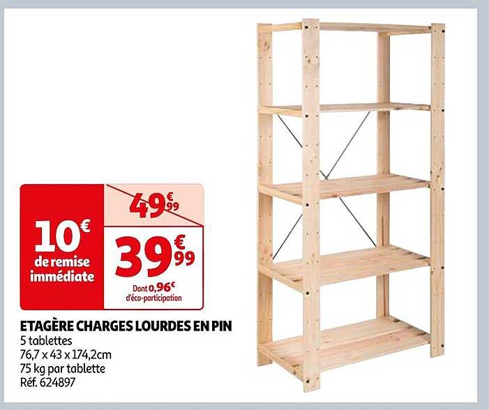 étagère charges lourdes en pin