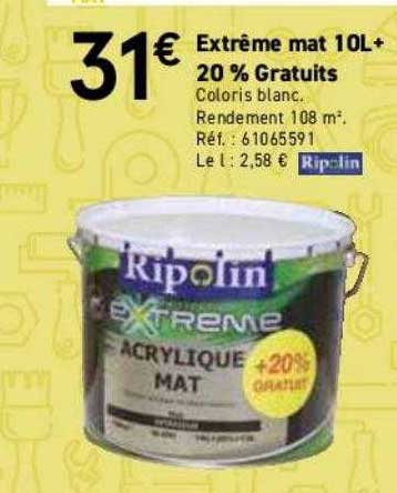 extrême mat 10l+ 20% gratuits ripolin
