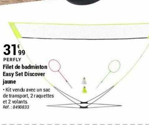filet de badminton easy set discover jaune perfly