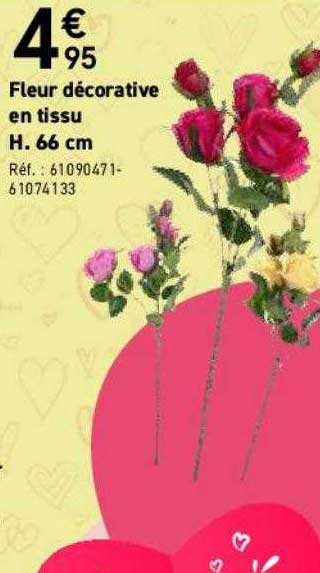 fleur décorative en tissu h. 66 cm