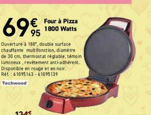 four à pizza 1800 watts techwood