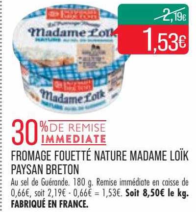 fromage fouetté nature madame loïk paysan breton
