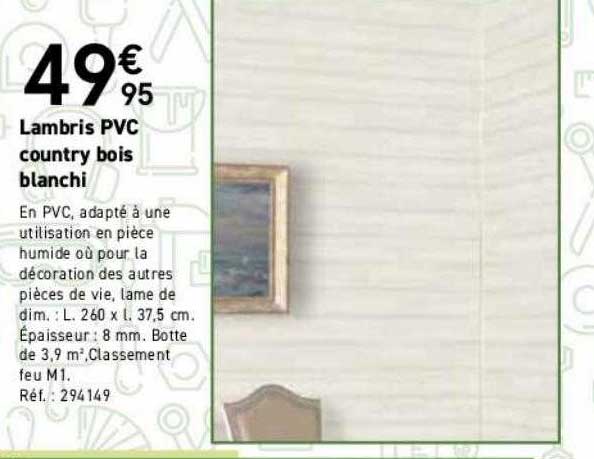 lambris pvc country bois blanchi