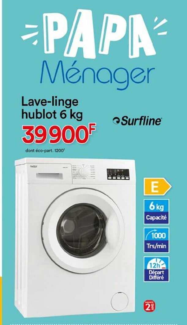 lave-linge hublot 6 kg surfline