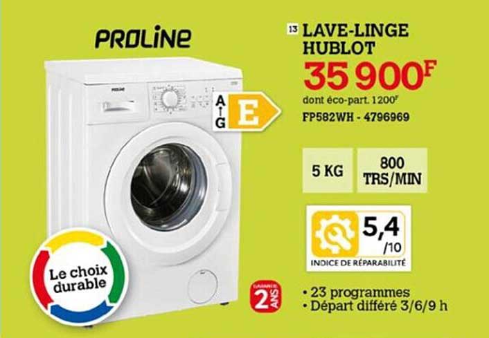 lave-linge hublot proline