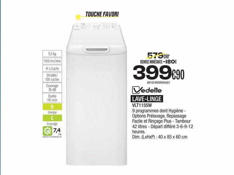 lave-linge vedette