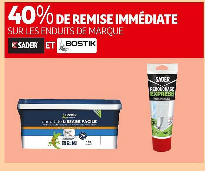 les enduits de marque sader et bostik