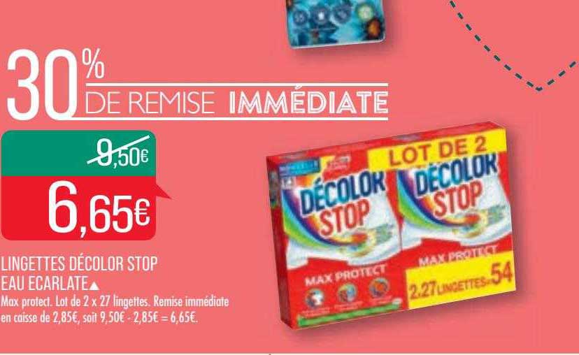 lingettes décolor stop eau écarlate