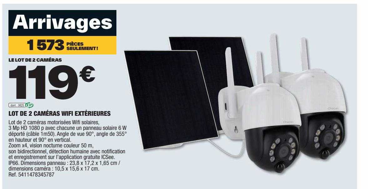 lot de 2 caméras wifi extérieures
