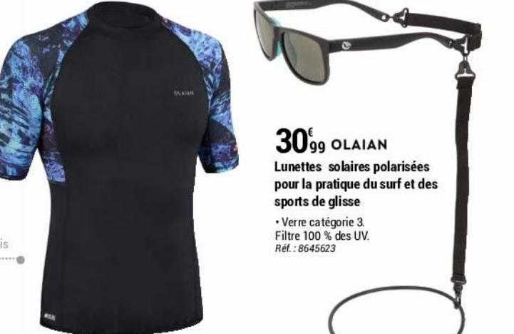 lunettes solaires polarisées pour la pratique du surf et des sports de glisse olaian