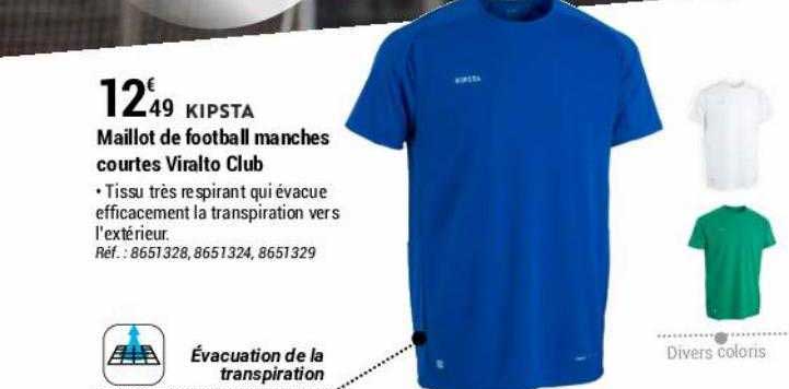 maillot de football manches courtes viralto club kipsta