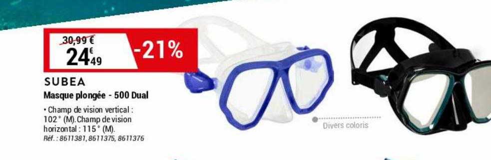 masque plongée - 500 dual subea