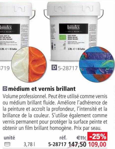 médium et vernis brillant liquitex