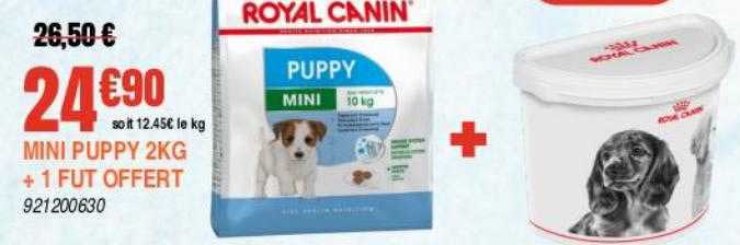 mini puppy 2 kg + 1 fut offert royal canin