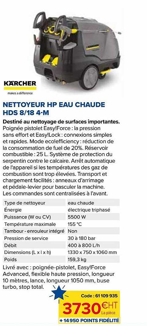 nettoyeur hp eau chaude hds 8-18 4-m kärcher