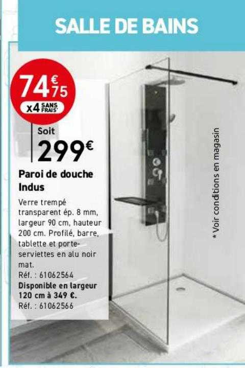 paroi de douche indus