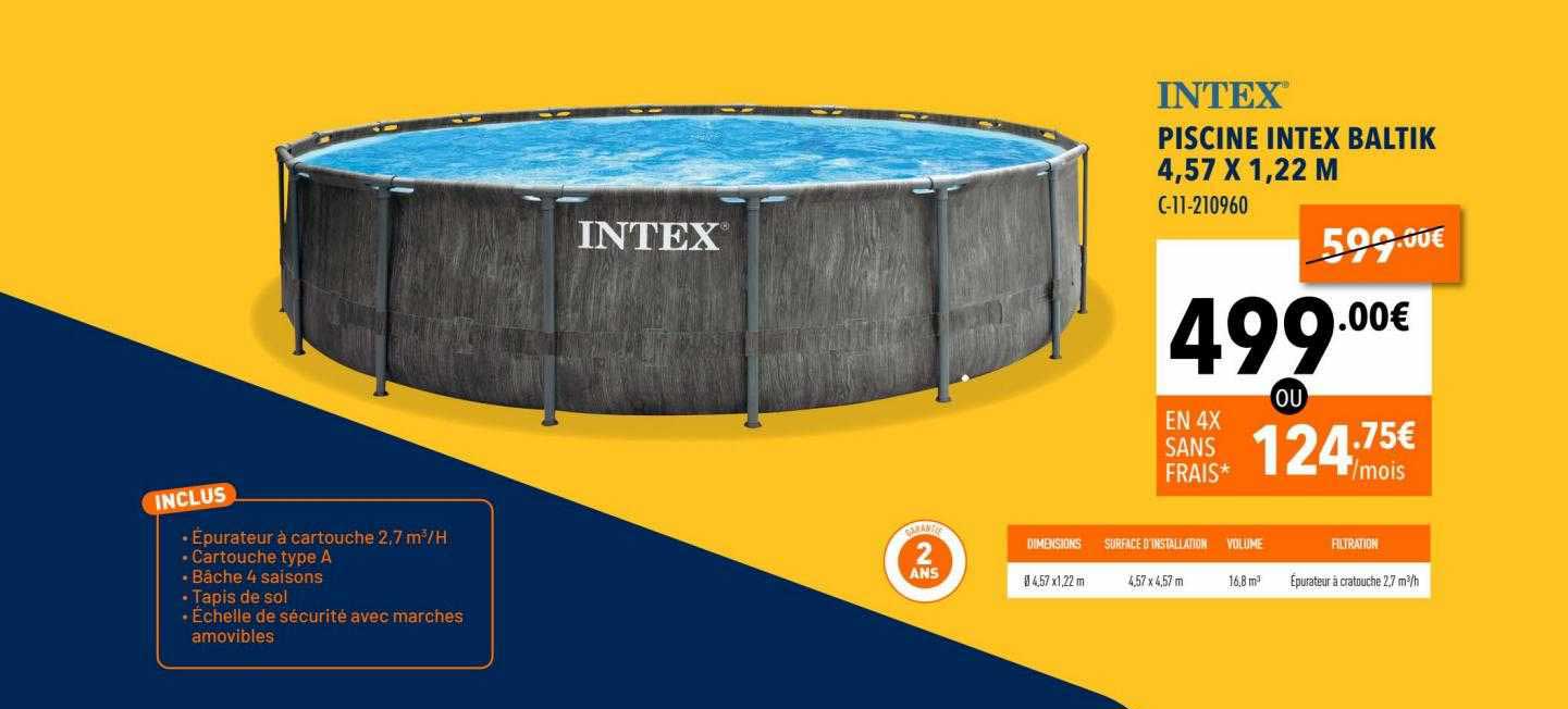 piscine intex baltik 4,57 x 1,22 m intex