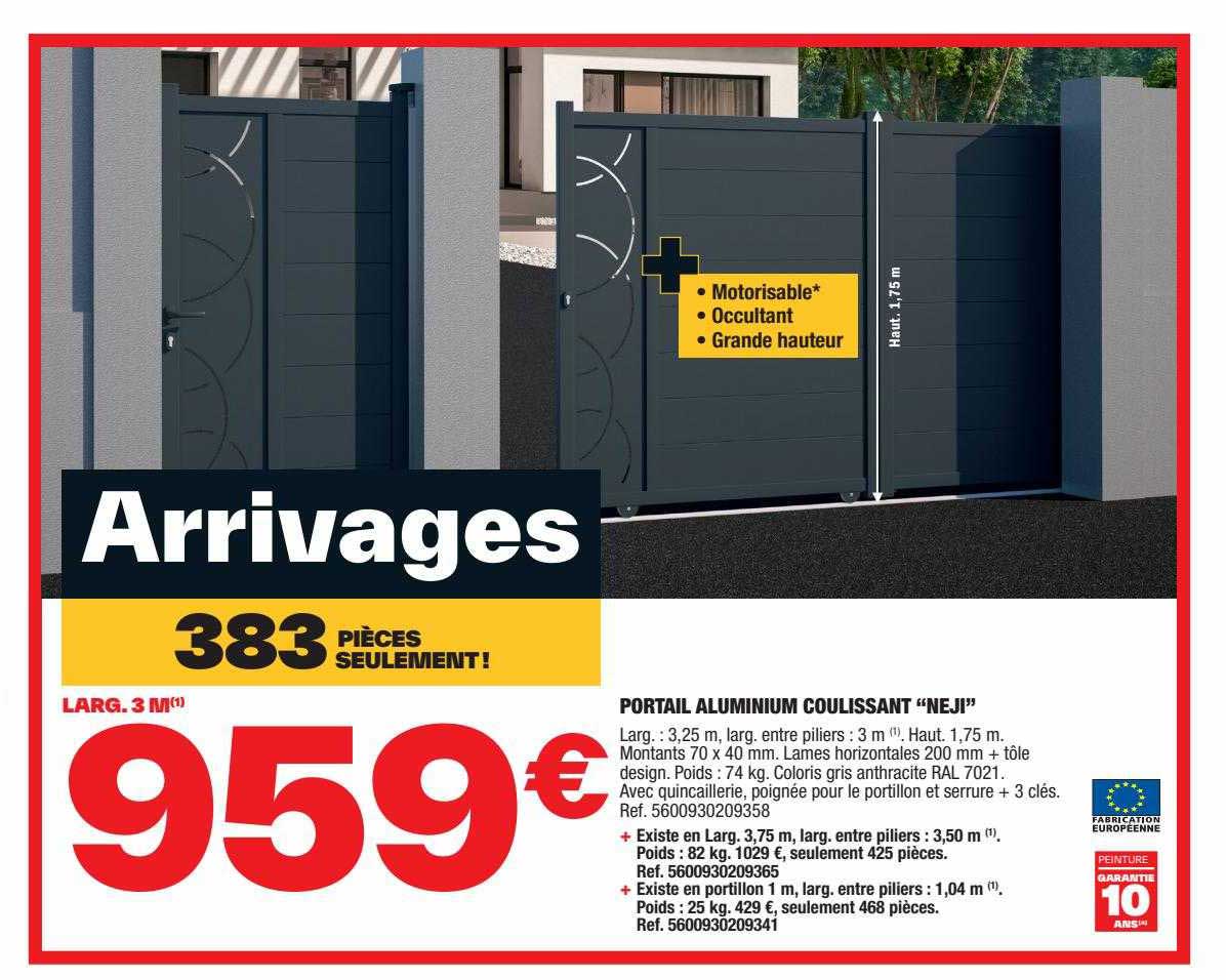 portail aluminium coulissant "neji"