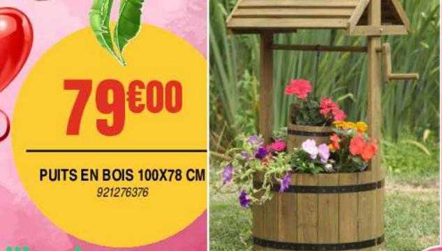 puits en bois 100 x 78 cm