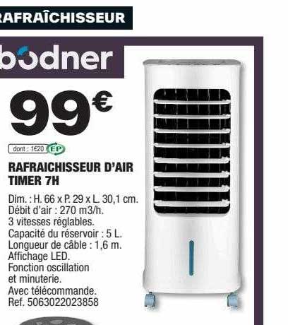 rafraîchisseur d'air timer 7h bodner