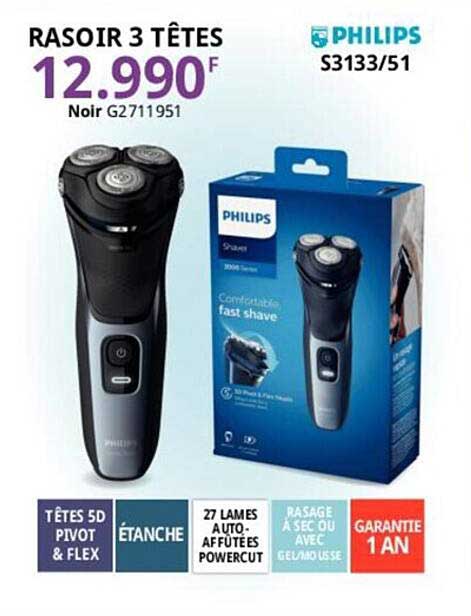 Rasoir 3 Têtes Philips