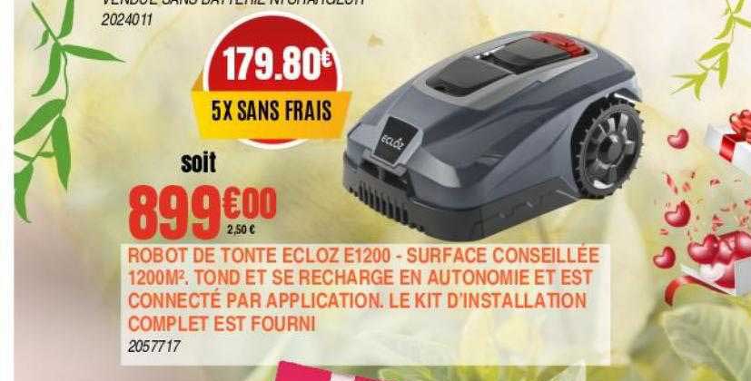 robot de tonte ecloz e1200 - surface conseillée 1200m²