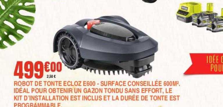 robot de tonte ecloz e600 - surface conseillée 600m², idéal pour obtenir un gazon tondu sans effort