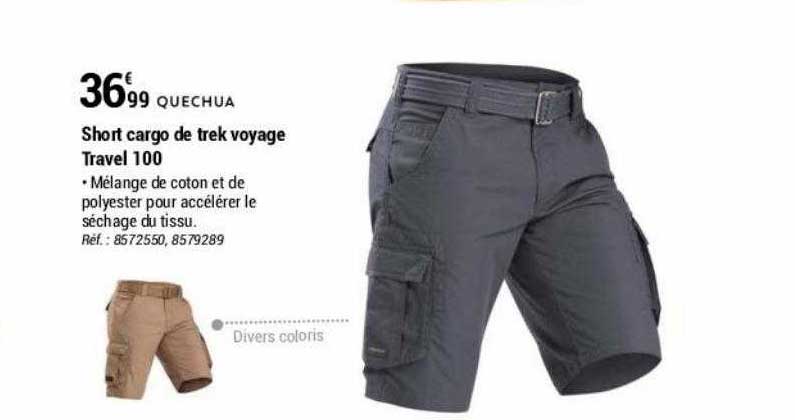 Short Cargo De Trek Voyage Travel 100 Quechua
