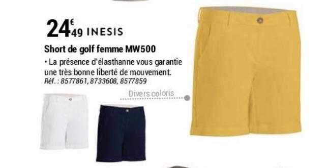short de golf femme mw500