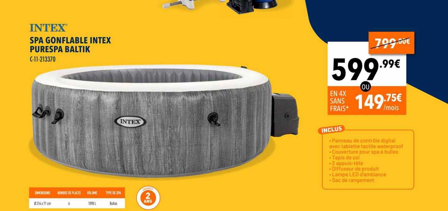 spa gonflable intex purespa baltik intex