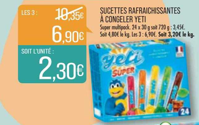 sucettes rafraîchissants à congeler yeti