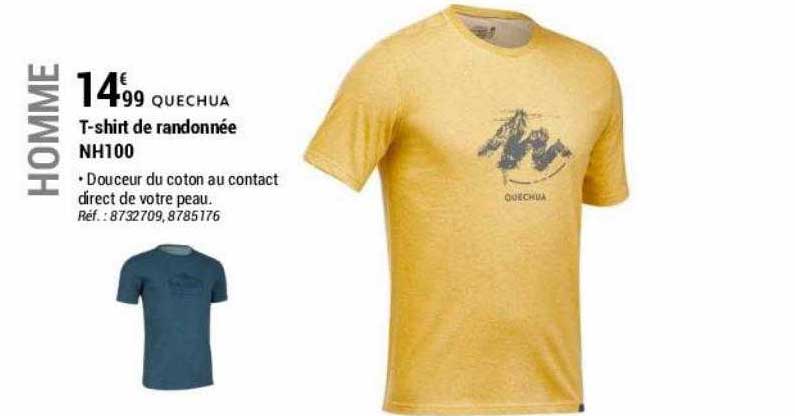 t-shirt de randonnée nh100