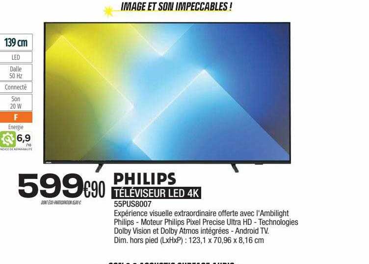 Téléviseur Led 4k Philips
