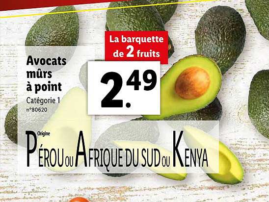 avocats mûrs à point