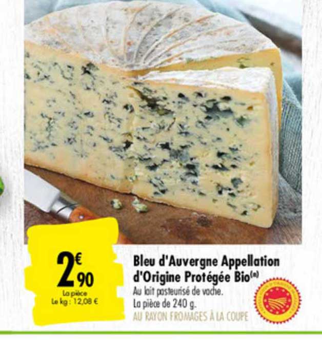 bleu d'auvergne appellation d'origine protégée bio