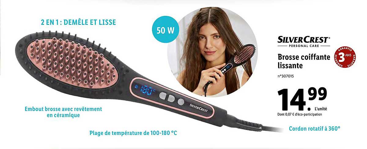 brosse coiffante lissante silvercrest