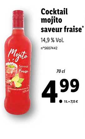 Cocktail Mojito Saveur Fraise