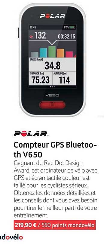 compteur gps bluetoo-th v650