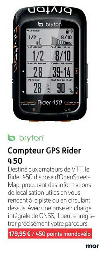 compteur gps rider 450
