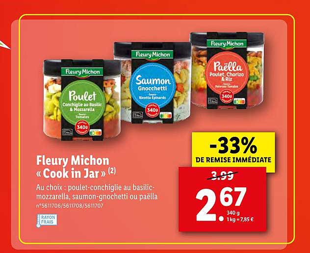 cook in jar fleury michon -33% de remise immédiate