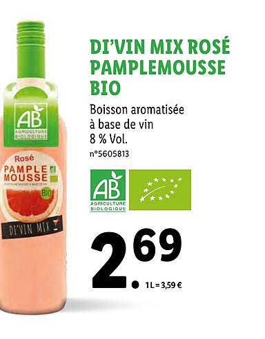 di'vin mix rosé pamplemousse bio