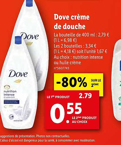 Dove Crème De Douche -80% Sur Le 2ème