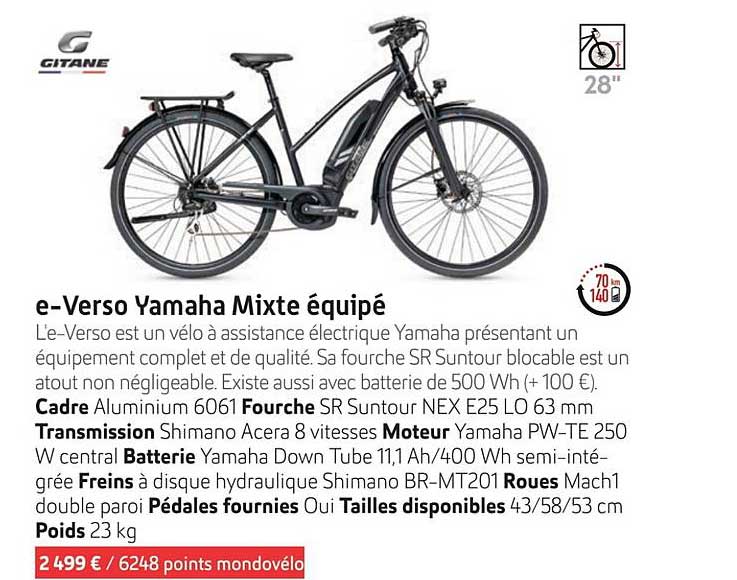 e-verso yamaha mixte équipé