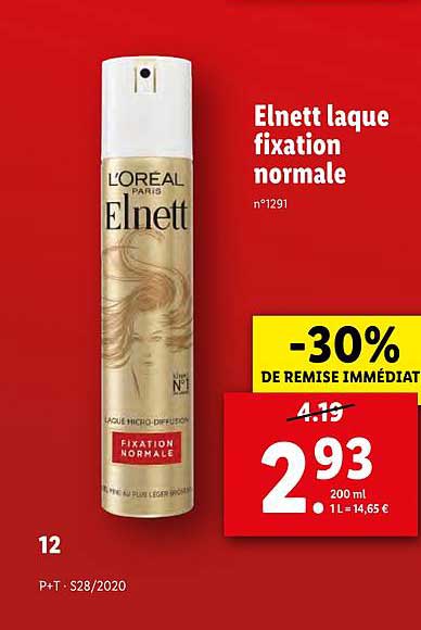 elnett laque fixation normale -30% de remise immédiate