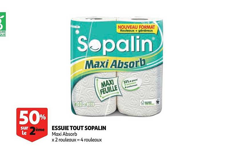 essuie tout sopalin 50% sur le 2ème