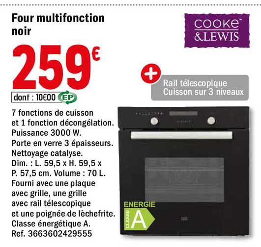 four multifonction noir cooke&lewis